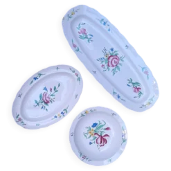 Lot de 3 plats en faïence Sarreguemines modèle Riquewirh