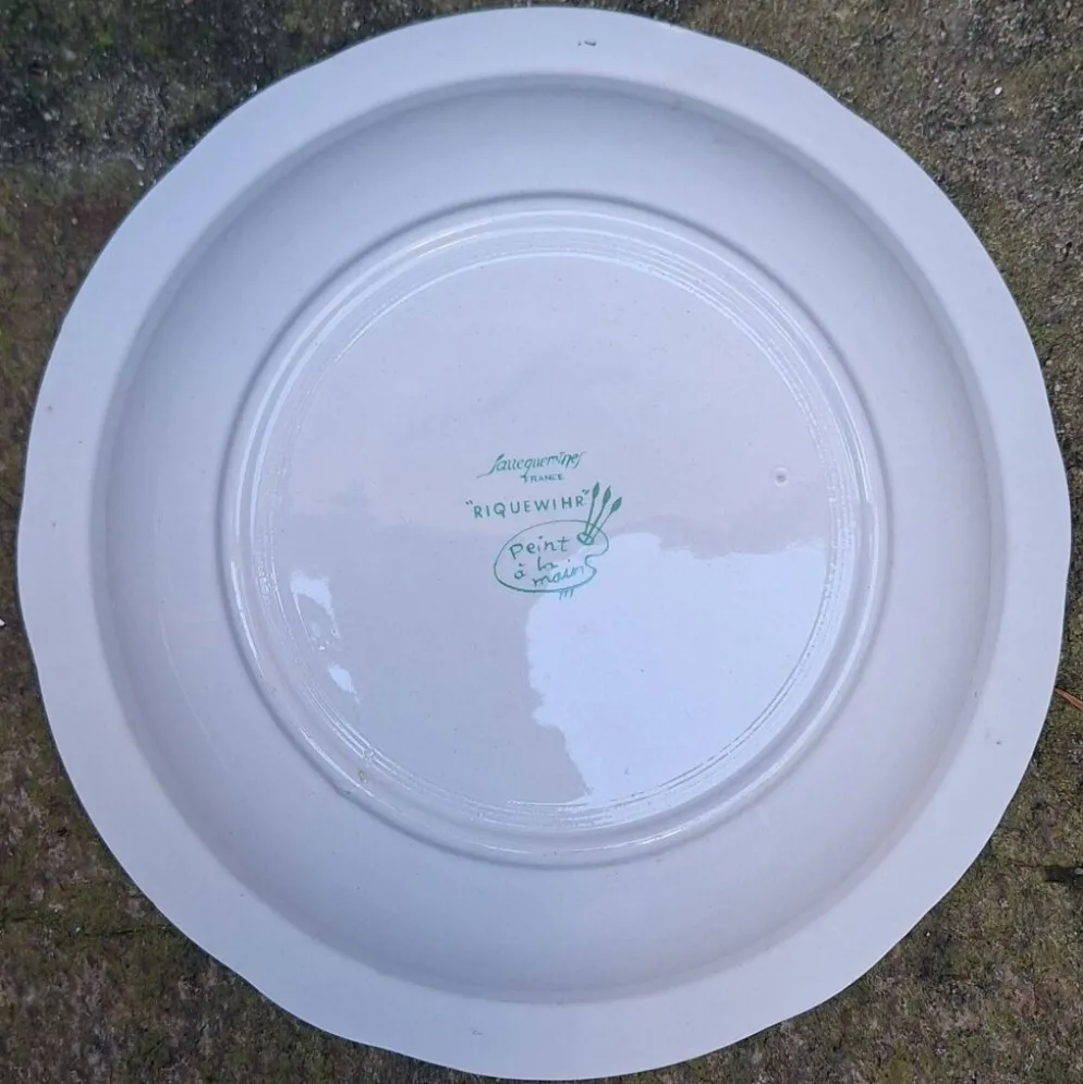 Lot de 3 plats en faïence Sarreguemines modèle Riquewirh