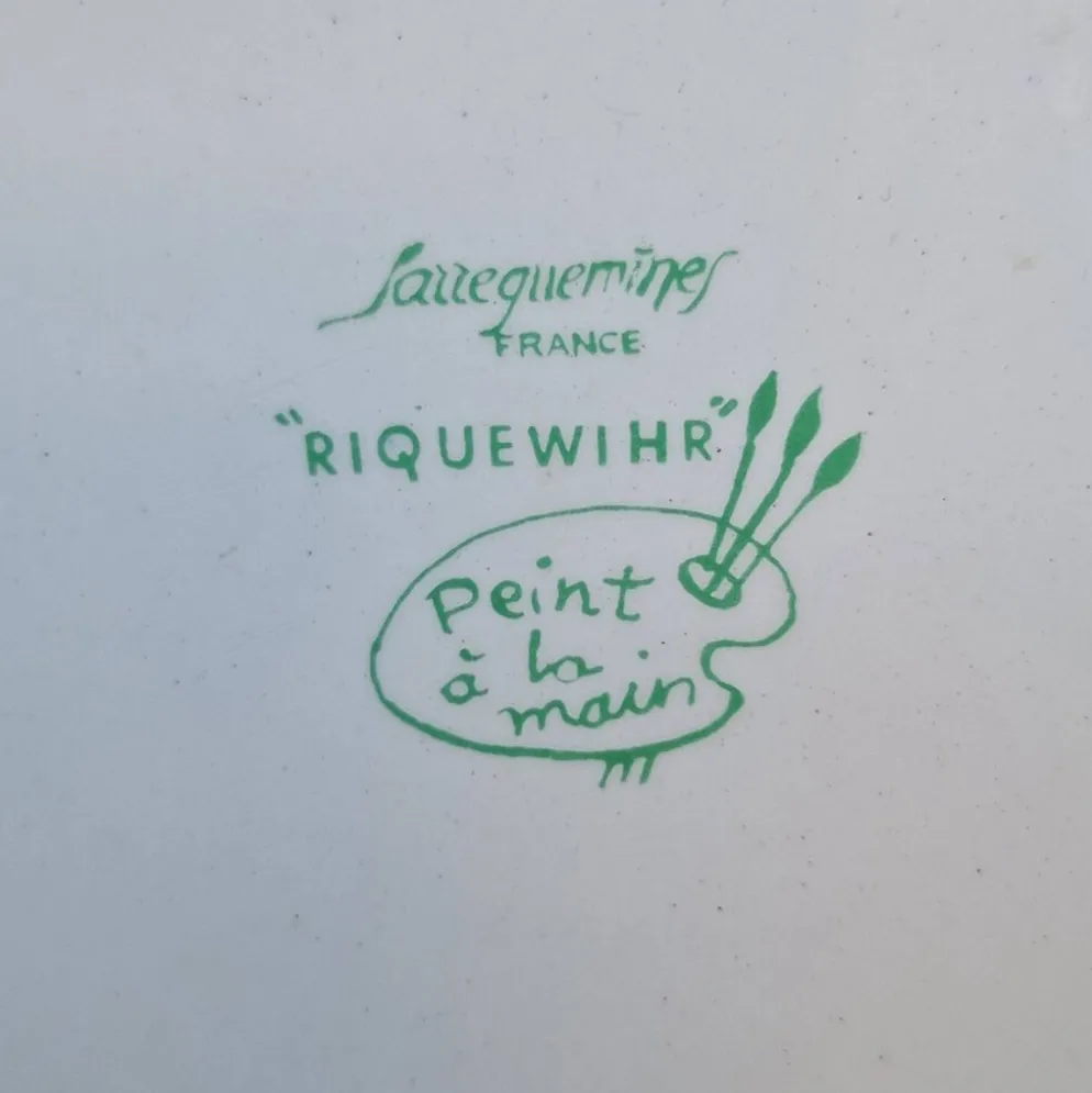Lot de 3 plats en faïence Sarreguemines modèle Riquewirh