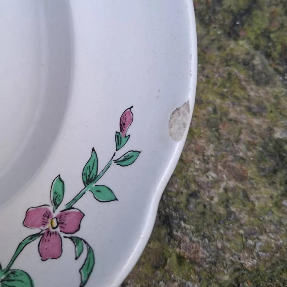 Lot de 3 plats en faïence Sarreguemines modèle Riquewirh