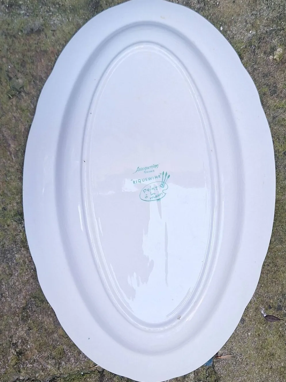 Lot de 3 plats en faïence Sarreguemines modèle Riquewirh