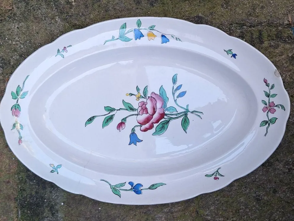 Lot de 3 plats en faïence Sarreguemines modèle Riquewirh