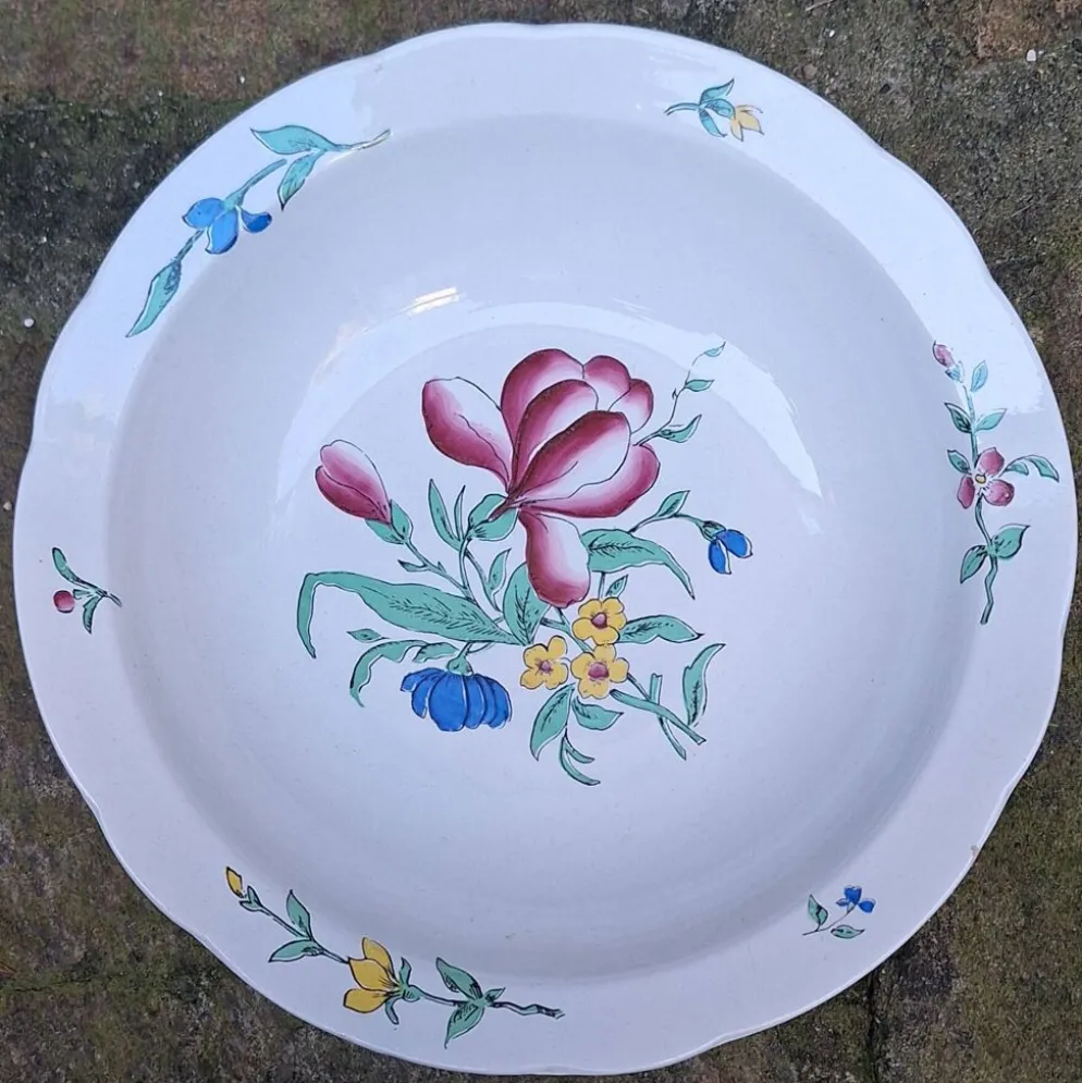 Lot de 3 plats en faïence Sarreguemines modèle Riquewirh