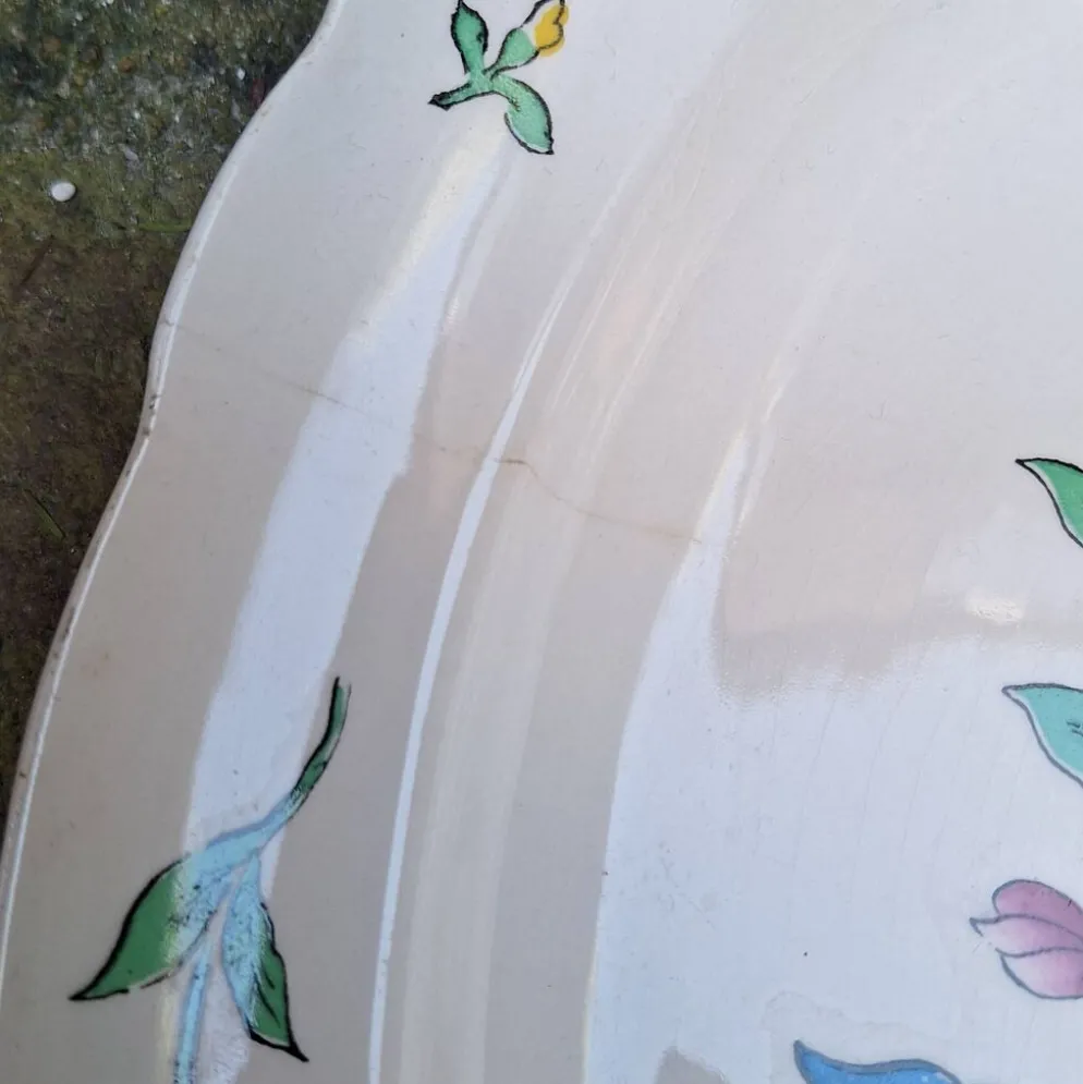 Lot de 3 plats en faïence Sarreguemines modèle Riquewirh