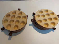 Lot de 6 plats à escargots français Vintage