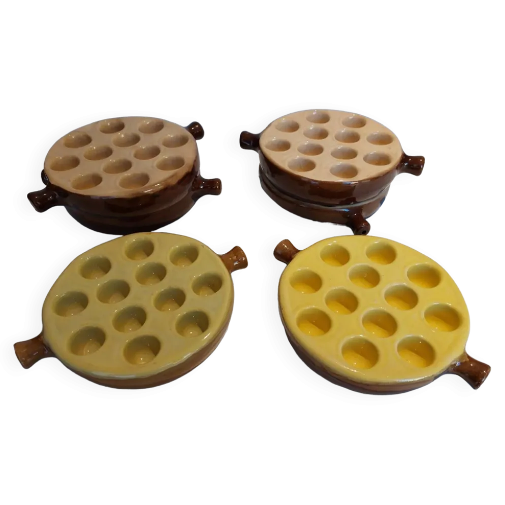Lot de 6 plats à escargots français Vintage
