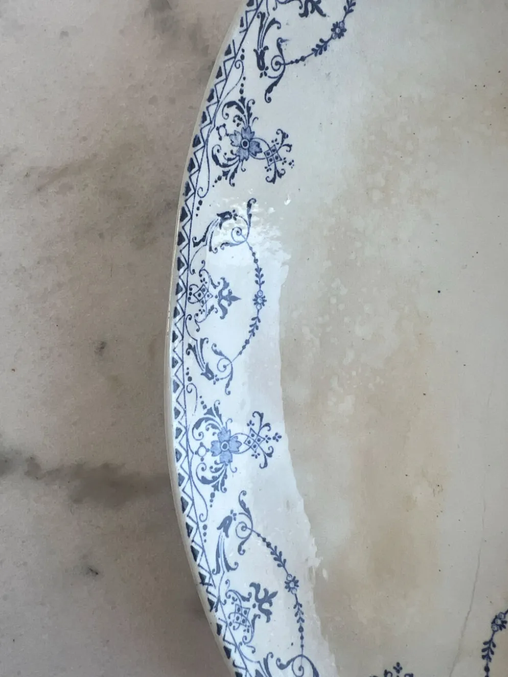 Lot de 2 plats ovales Lunéville KG — Collection Moustiers, Terre de Fe