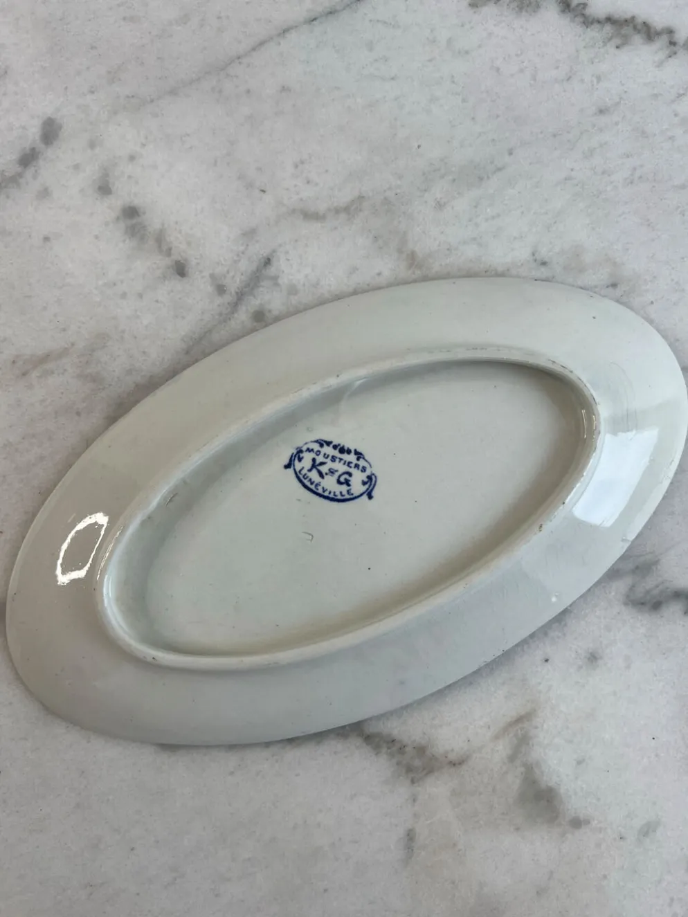 Lot de 2 plats ovales Lunéville KG — Collection Moustiers, Terre de Fe