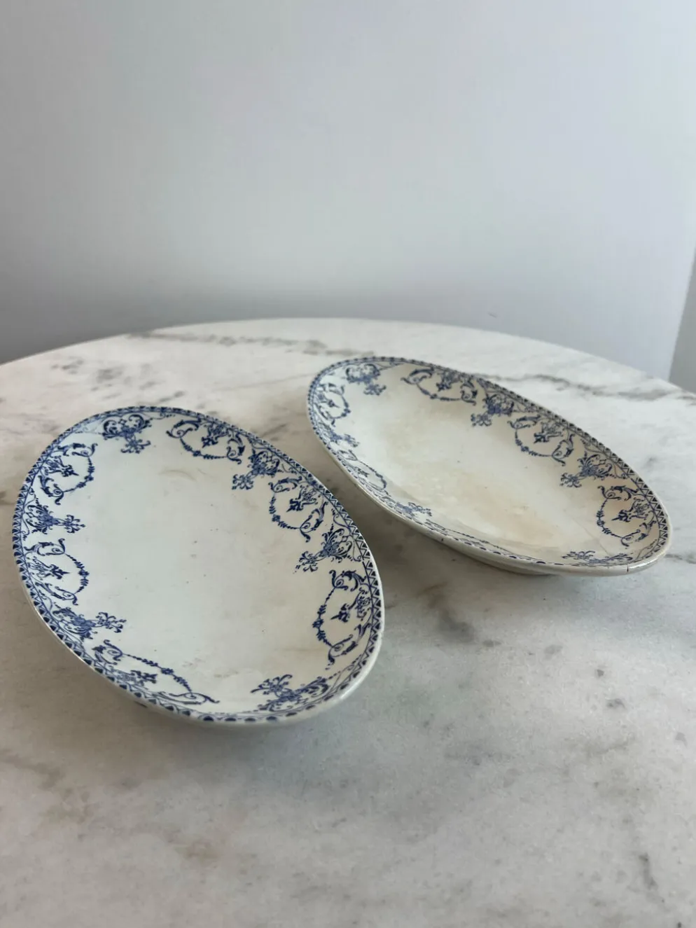 Lot de 2 plats ovales Lunéville KG — Collection Moustiers, Terre de Fe