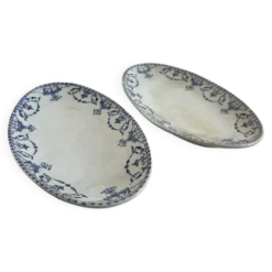 Lot de 2 plats ovales Lunéville KG — Collection Moustiers, Terre de Fe
