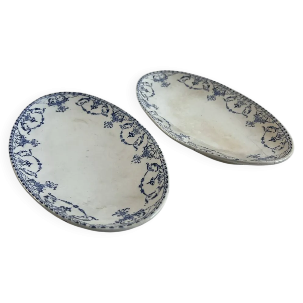 Lot de 2 plats ovales Lunéville KG — Collection Moustiers, Terre de Fe
