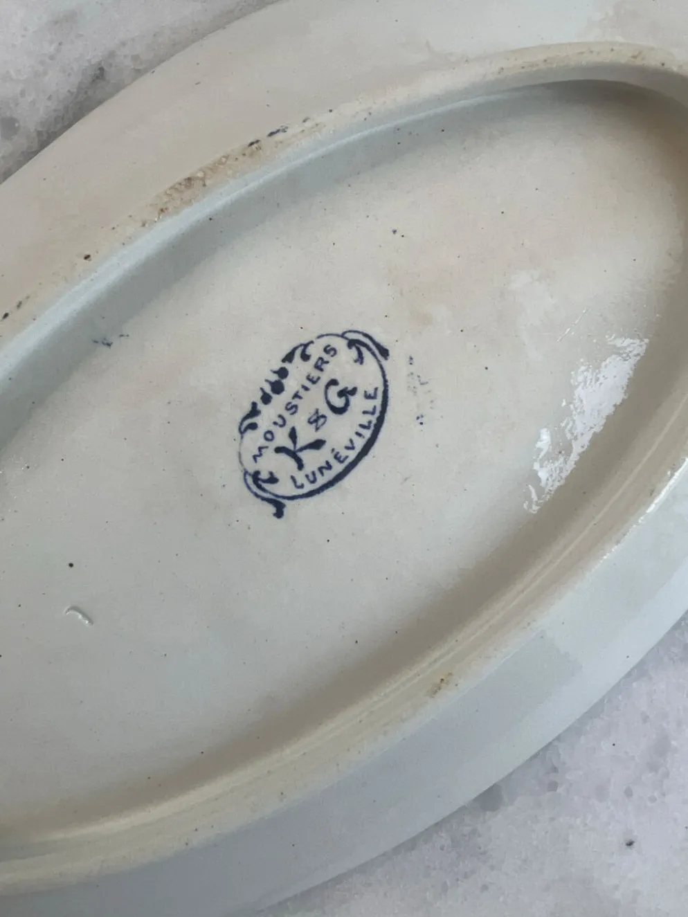 Lot de 2 plats ovales Lunéville KG — Collection Moustiers, Terre de Fe