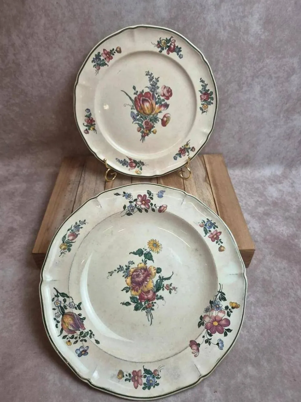Lot de 2 plats Villeroy & Boch Mettlach 1562 – décor floral vintage