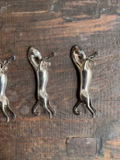 Lot de 6 porte-couteaux chevaux en métal argenté L8 H2
