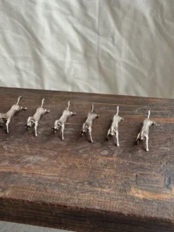 Lot de 6 porte-couteaux chevaux en métal argenté L8 H2
