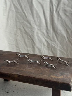 Lot de 6 porte-couteaux chevaux en métal argenté L8 H2