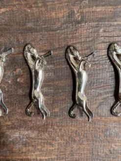 Lot de 6 porte-couteaux chevaux en métal argenté L8 H2