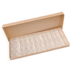 Lot de 12 porte-couteaux doubles vintage en cristal avec boîte