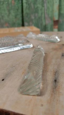 Lot de 12 porte-couteaux doubles vintage en cristal avec boîte