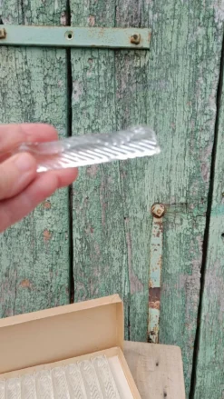 Lot de 12 porte-couteaux doubles vintage en cristal avec boîte