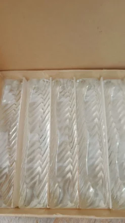 Lot de 12 porte-couteaux doubles vintage en cristal avec boîte