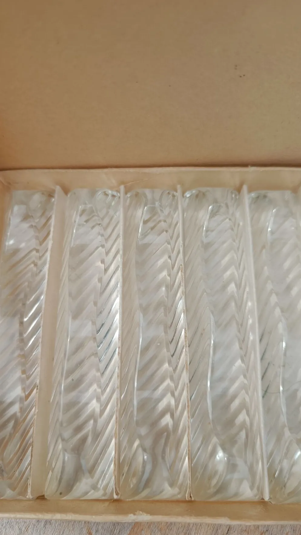 Lot de 12 porte-couteaux doubles vintage en cristal avec boîte
