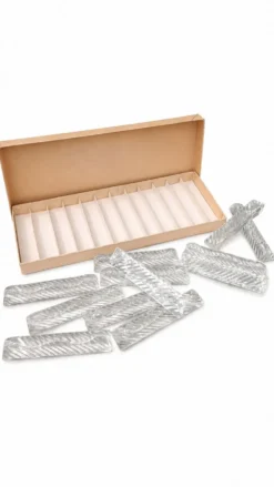 Lot de 12 porte-couteaux doubles vintage en cristal avec boîte