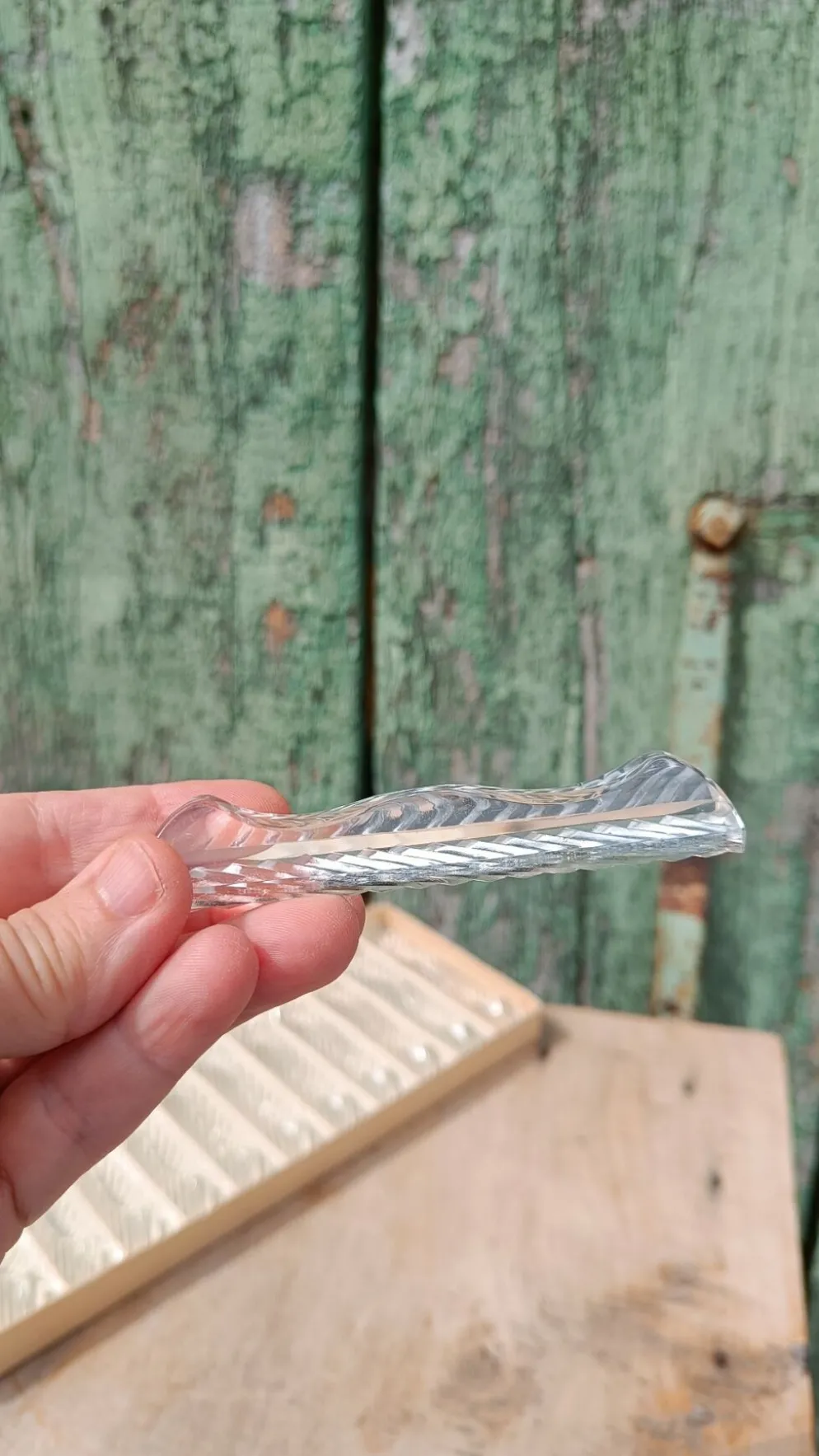 Lot de 12 porte-couteaux doubles vintage en cristal avec boîte