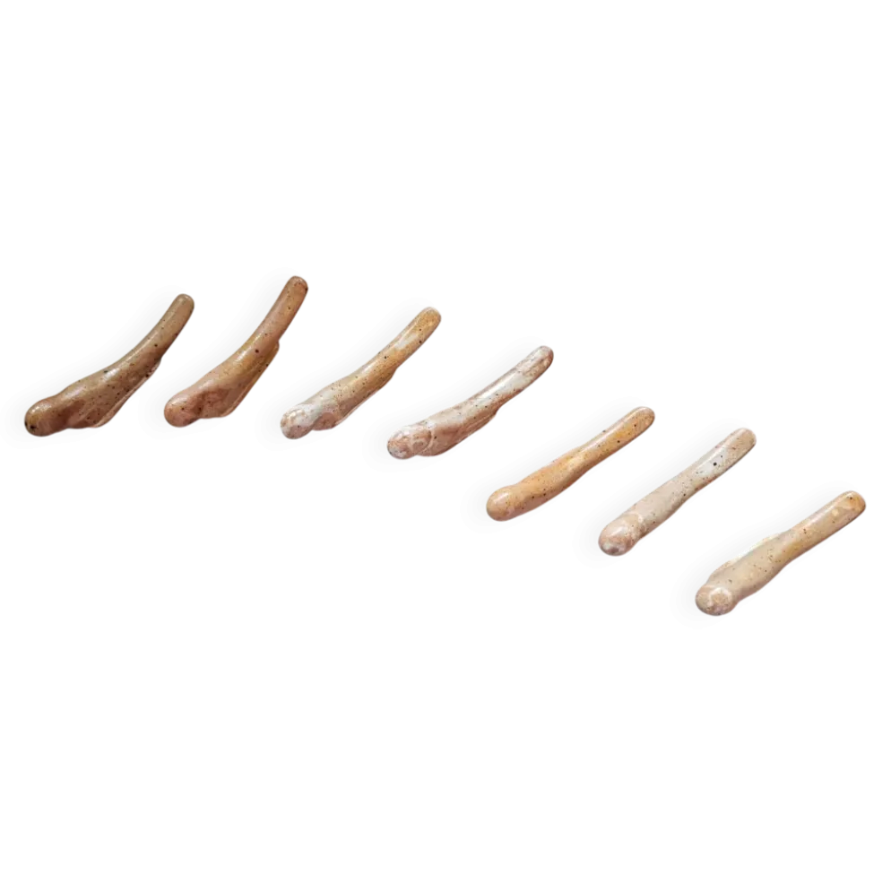 Lot de 7 porte couteaux en grés - oiseaux