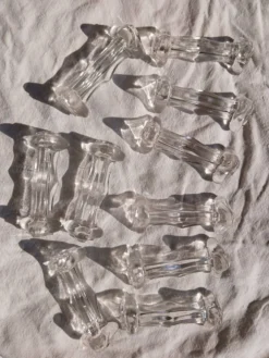 Lot de 10 porte-couteaux en verre