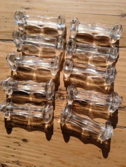 Lot de 10 porte-couteaux en verre