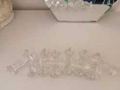 Lot de 10 porte-couteaux en verre