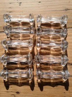 Lot de 10 porte-couteaux en verre