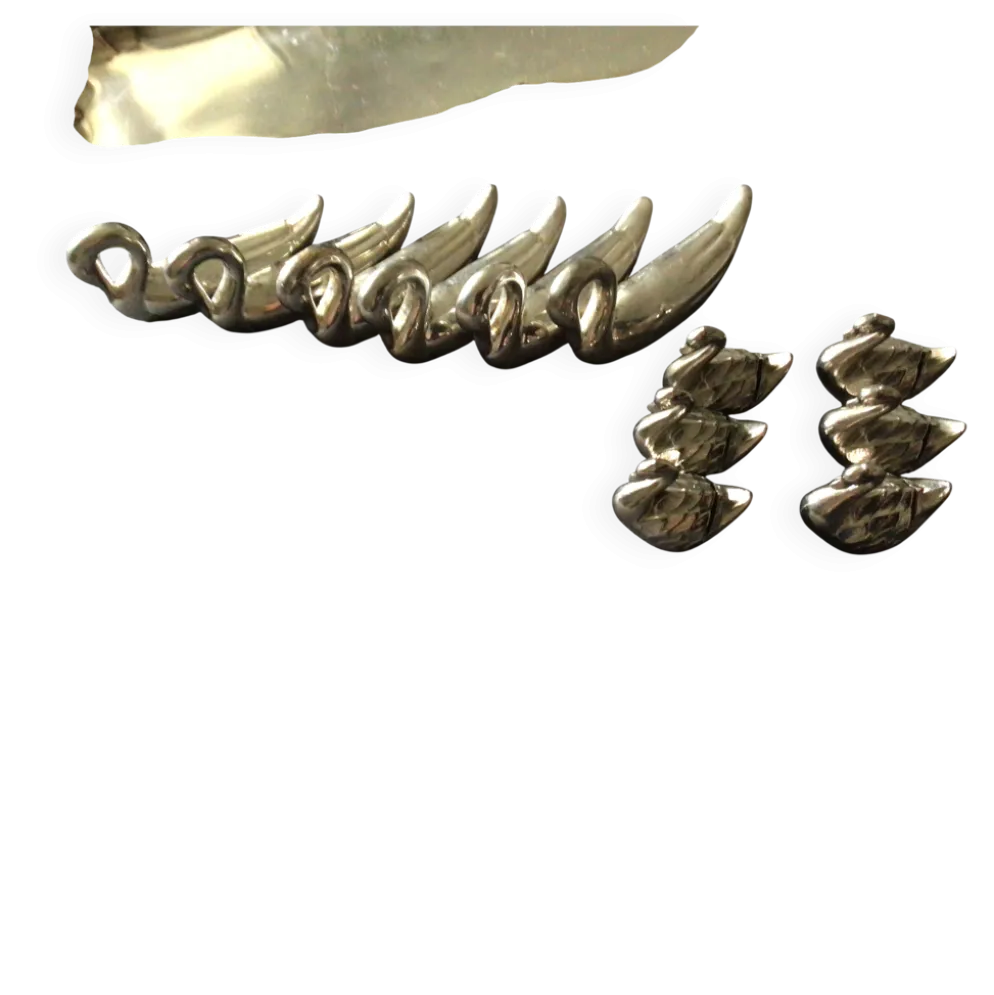 Lot de 6 porte-couteaux et six porte-noms cygnes