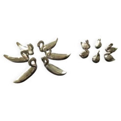 Lot de 6 porte-couteaux et six porte-noms cygnes