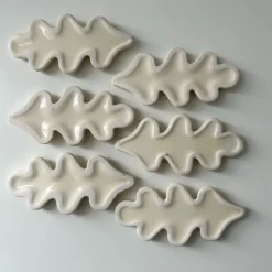 Lot de 6 porte couteaux feuille de chêne