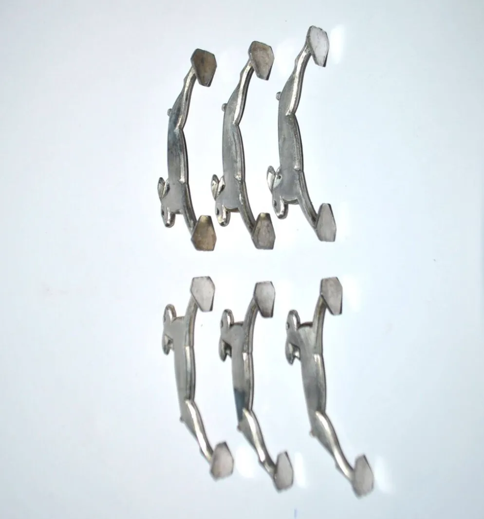 Lot de 6 porte-couteaux lapin art déco en métal argenté style Sandoz