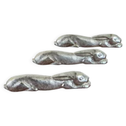 lot de 3 porte-couteaux lièvres argentés art de la table vintage