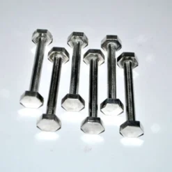 Lot de 6 porte-couteaux modernistes design industriel écrou boulon en métal argenté