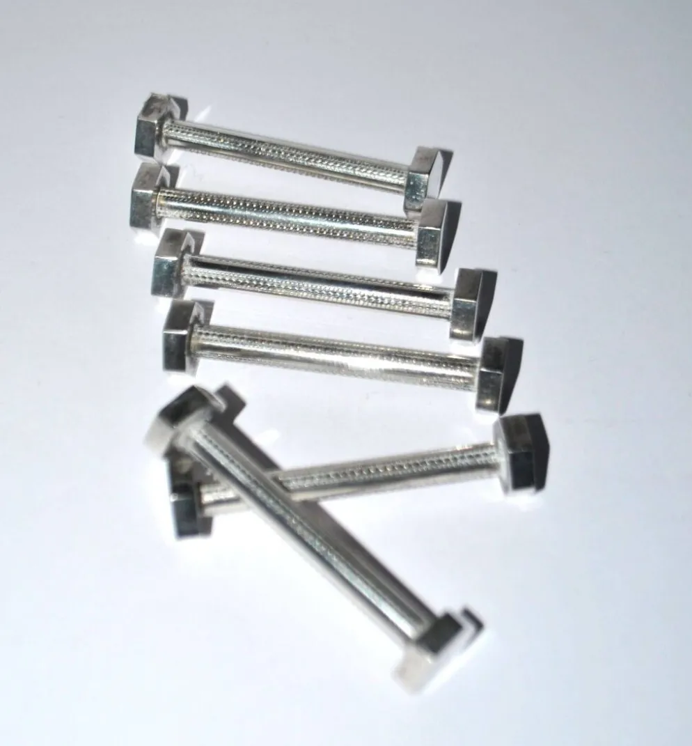 Lot de 6 porte-couteaux modernistes design industriel écrou boulon en métal argenté