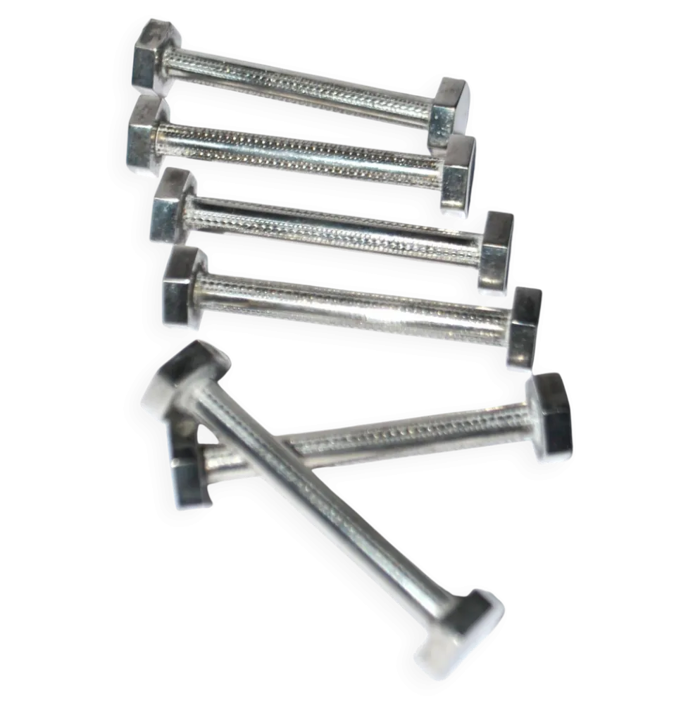 Lot de 6 porte-couteaux modernistes design industriel écrou boulon en métal argenté
