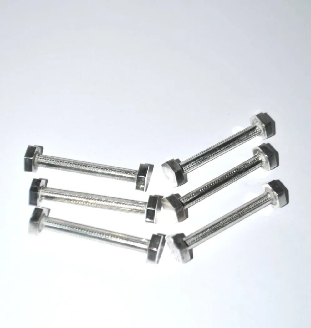 Lot de 6 porte-couteaux modernistes design industriel écrou boulon en métal argenté