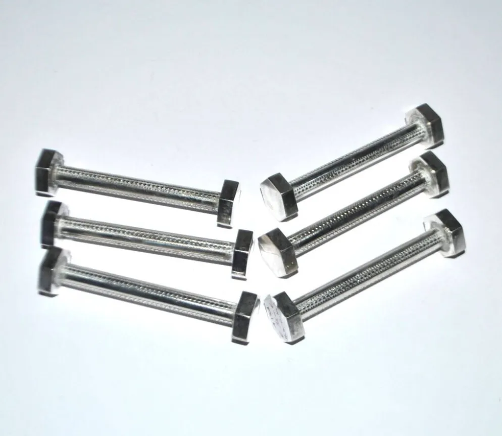 Lot de 6 porte-couteaux modernistes design industriel écrou boulon en métal argenté
