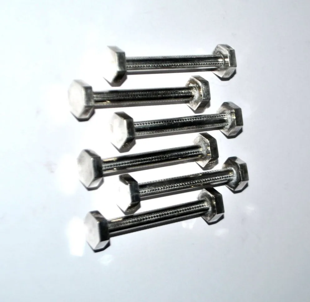 Lot de 6 porte-couteaux modernistes design industriel écrou boulon en métal argenté