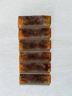 Lot de 6 porte-couteaux pâte de verre fabrication artisanale contemporain