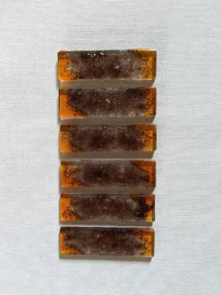 Lot de 6 porte-couteaux pâte de verre fabrication artisanale contemporain