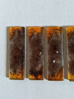 Lot de 6 porte-couteaux pâte de verre fabrication artisanale contemporain