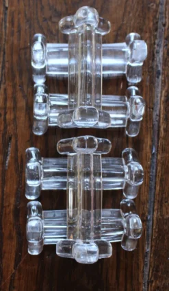 Lot de 6 porte couteaux verre ancien transparent trilobé
