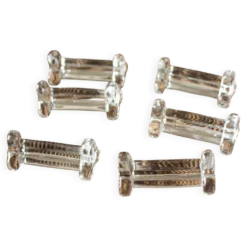Lot de 6 porte couteaux verre ancien transparent trilobé