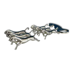 lot de 6 porte-couteaux vintage en métal argenté et décapsuleur design chev